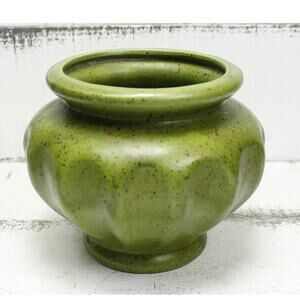 Haeger Green  Planter Ribbed USA